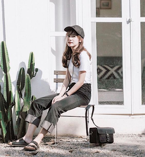 黑白穿搭　夏天